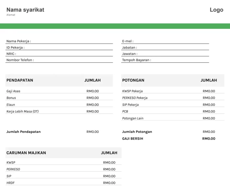 Payslip template